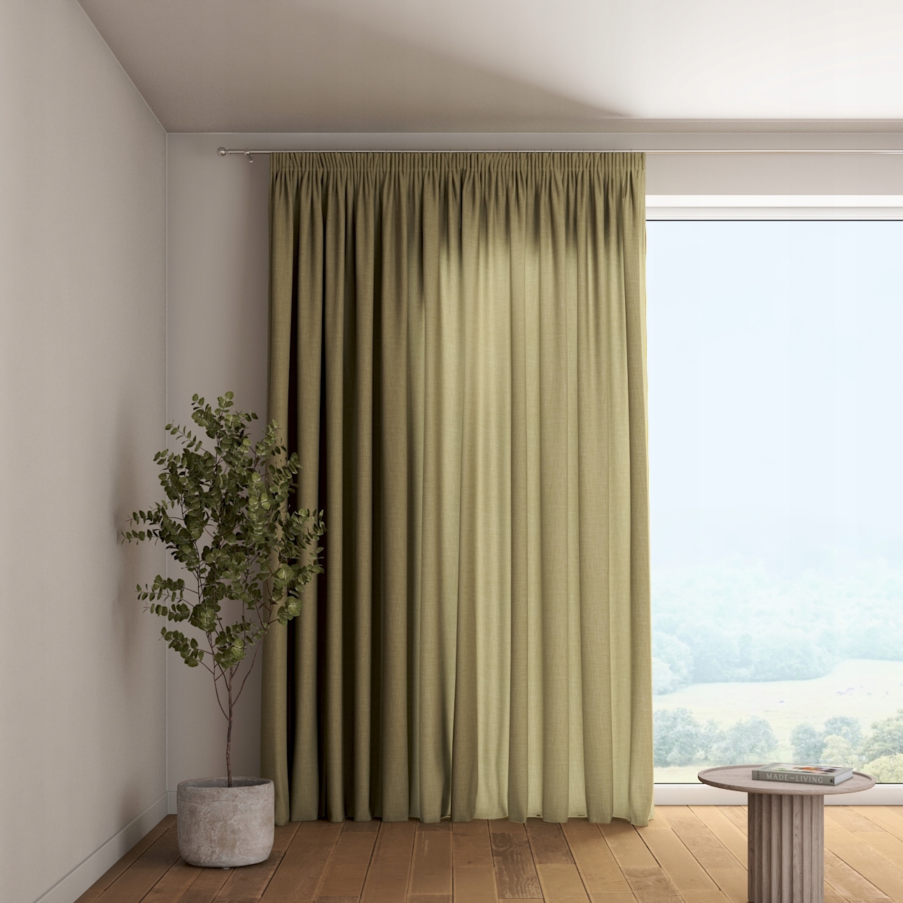 Dekoria Záclona na zvlnenej páske 1 ks 130x260 cm odtiene zelenej