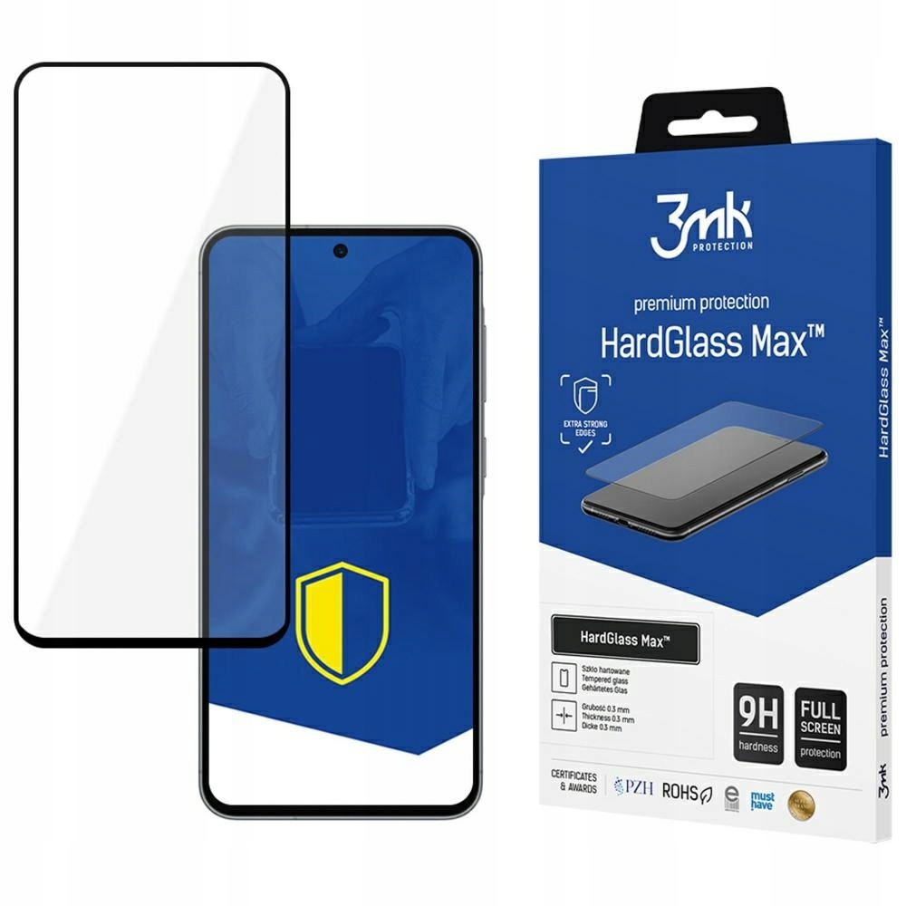 Tvrzené sklo 3MK HardGlass Max pro Samsung Galaxy A36/A56, černé