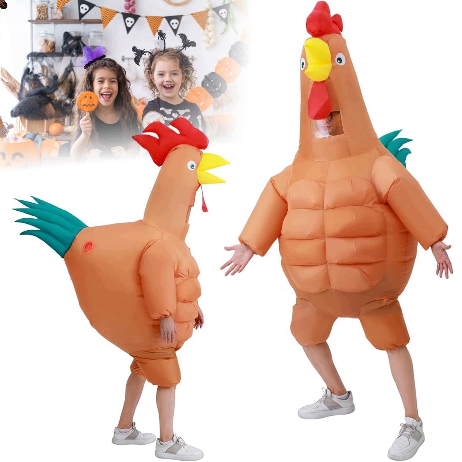 Nadmuchiwany Kostium Kurczaka Uniwersalny Rozmiar Dla Każdego, Halloween
