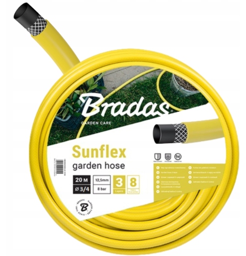 

Wąż ogrodowy Sunflex 3/4 Mocny zwijany 20m Bradas
