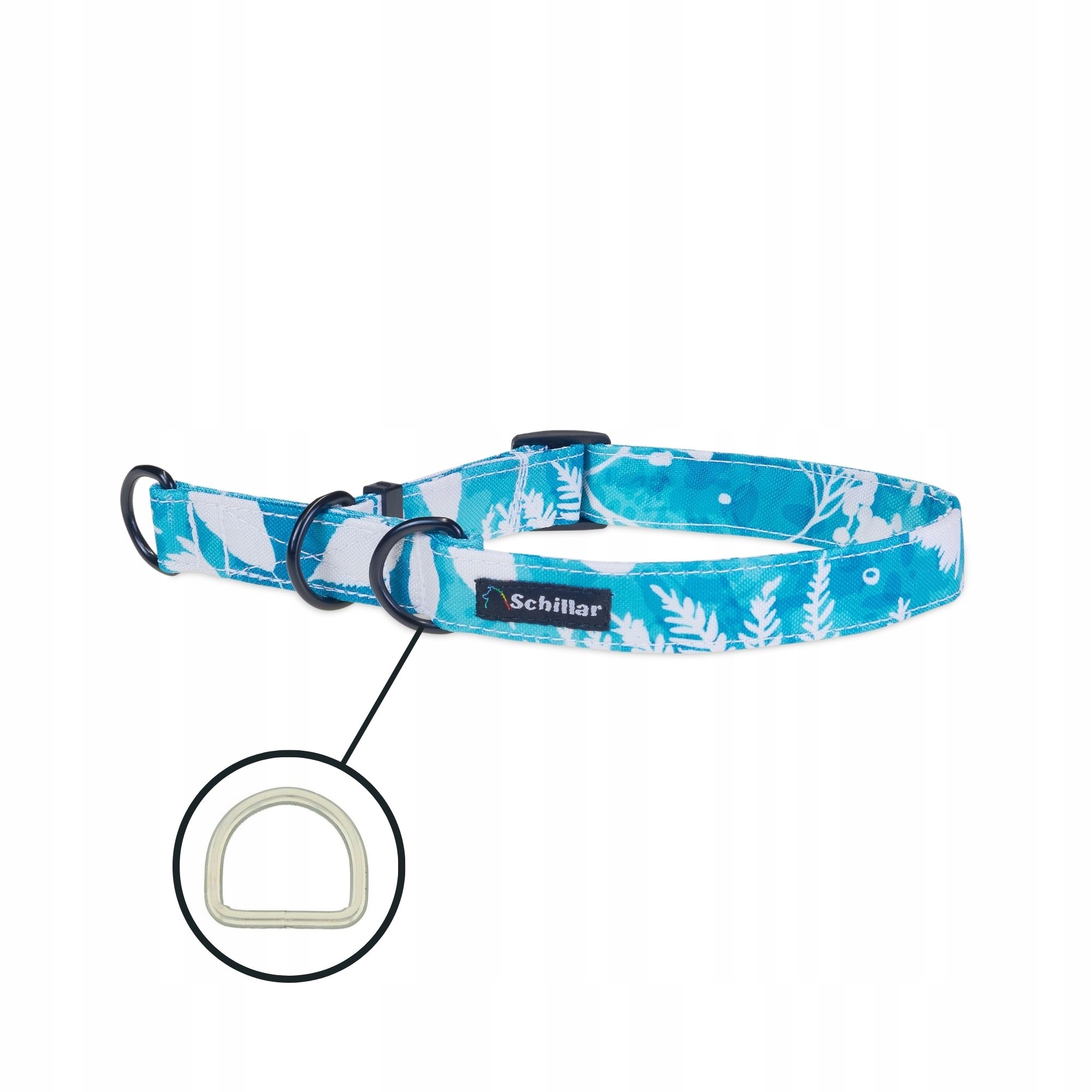 Levně Polostahovací obojek pro velkého psa, barevné mátové rostliny, velikost L, 40-60 cm