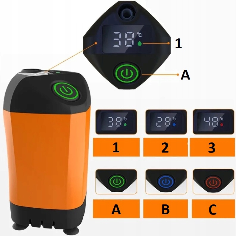 Przenośny prysznic turystyczny LCD RegMag PS-07 USB – Przenośny prysznic turystyczny RegMag PS-07