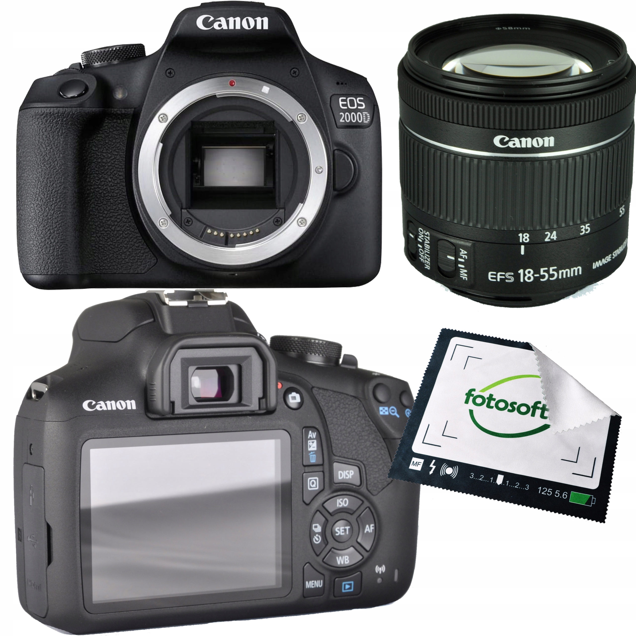 Canon Eos 2000D 18-55 Is II Stabilizacja 24MP Full Hd WiFi LCD