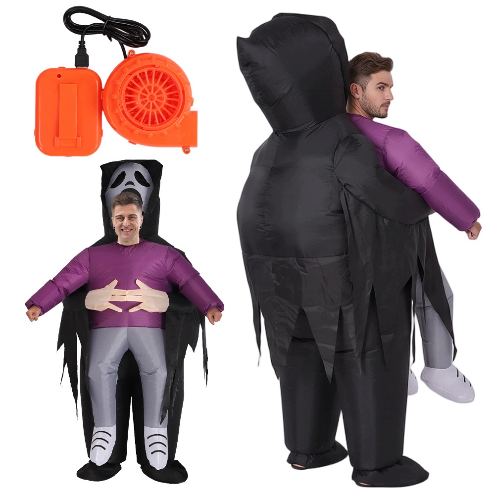 Nafukovací kostým příšery na Halloween Převlek pro dospělé s ventilátorem
