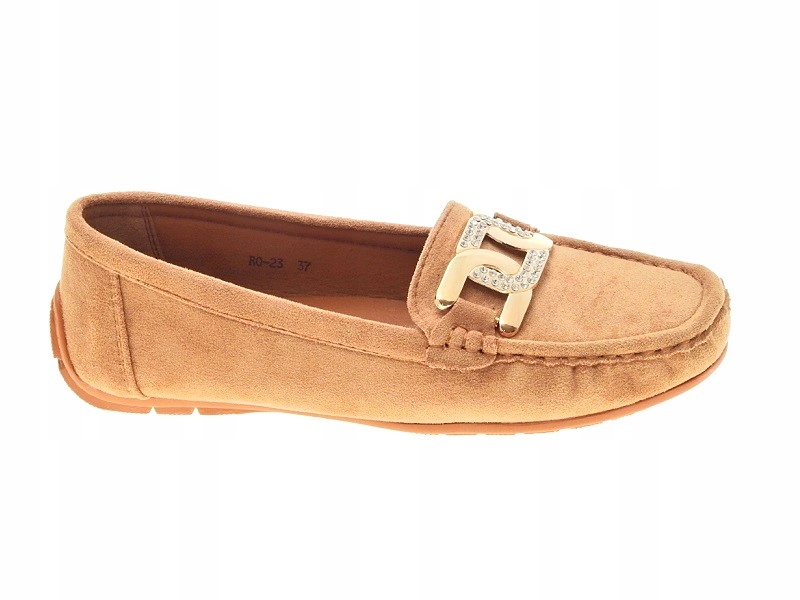 DAMSKIE ZAMSZOWE MOKASYNY Camel r.37