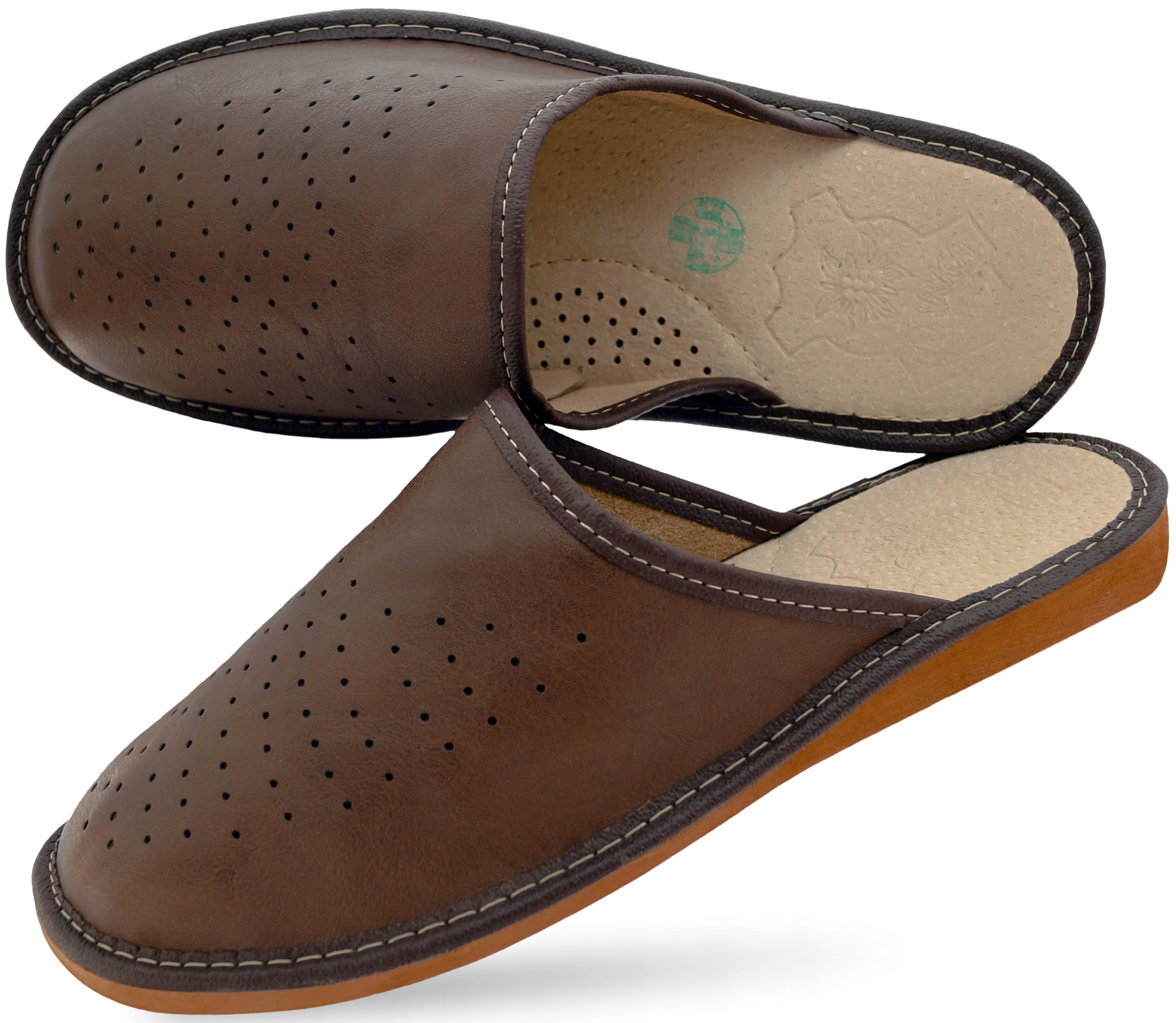 

Pantofle Męskie Skórzane Ciapy Domowe Obuwie