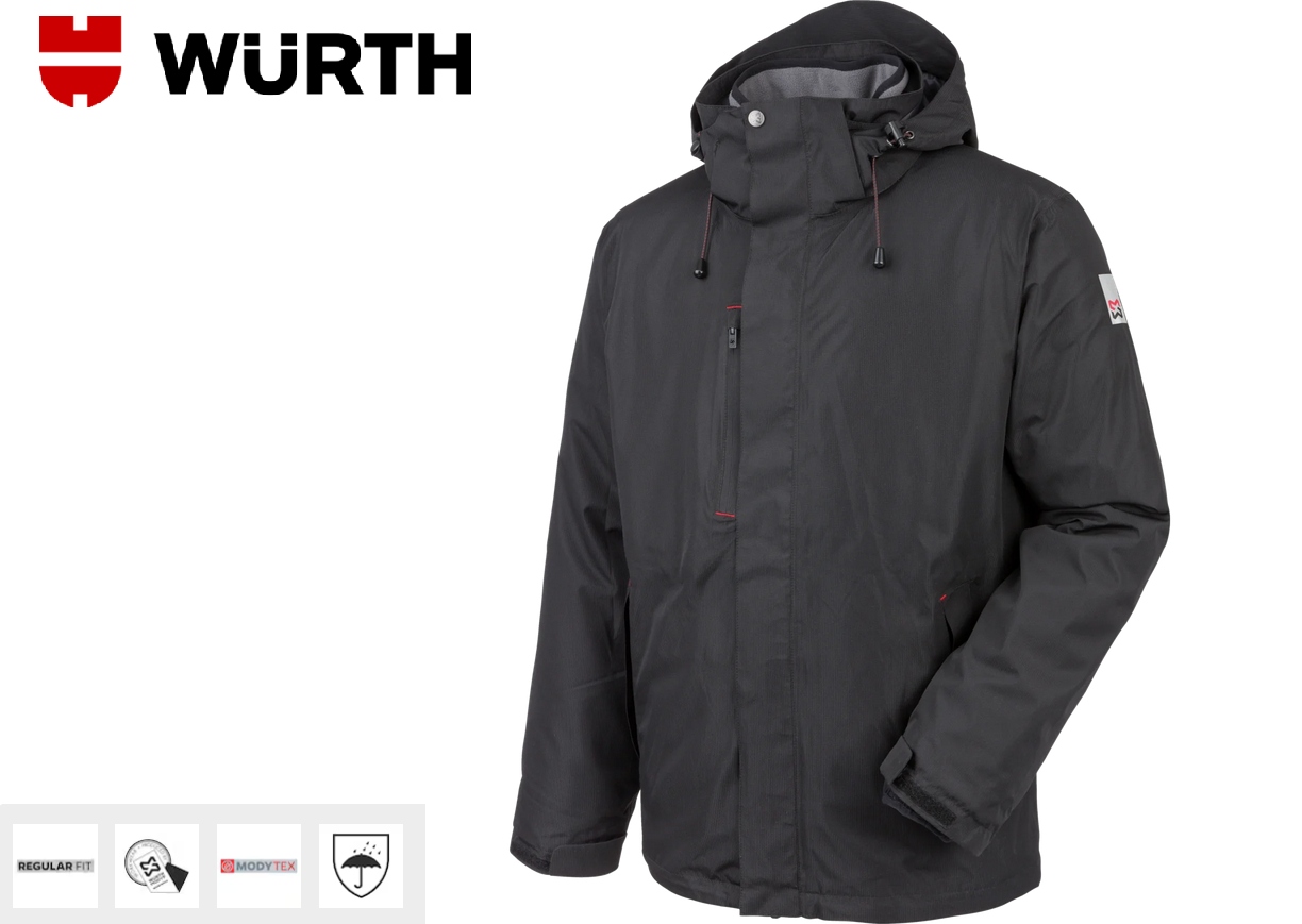 Kurtka Zimowa 3W1 Wurth Modyf Talin Czarna R.l