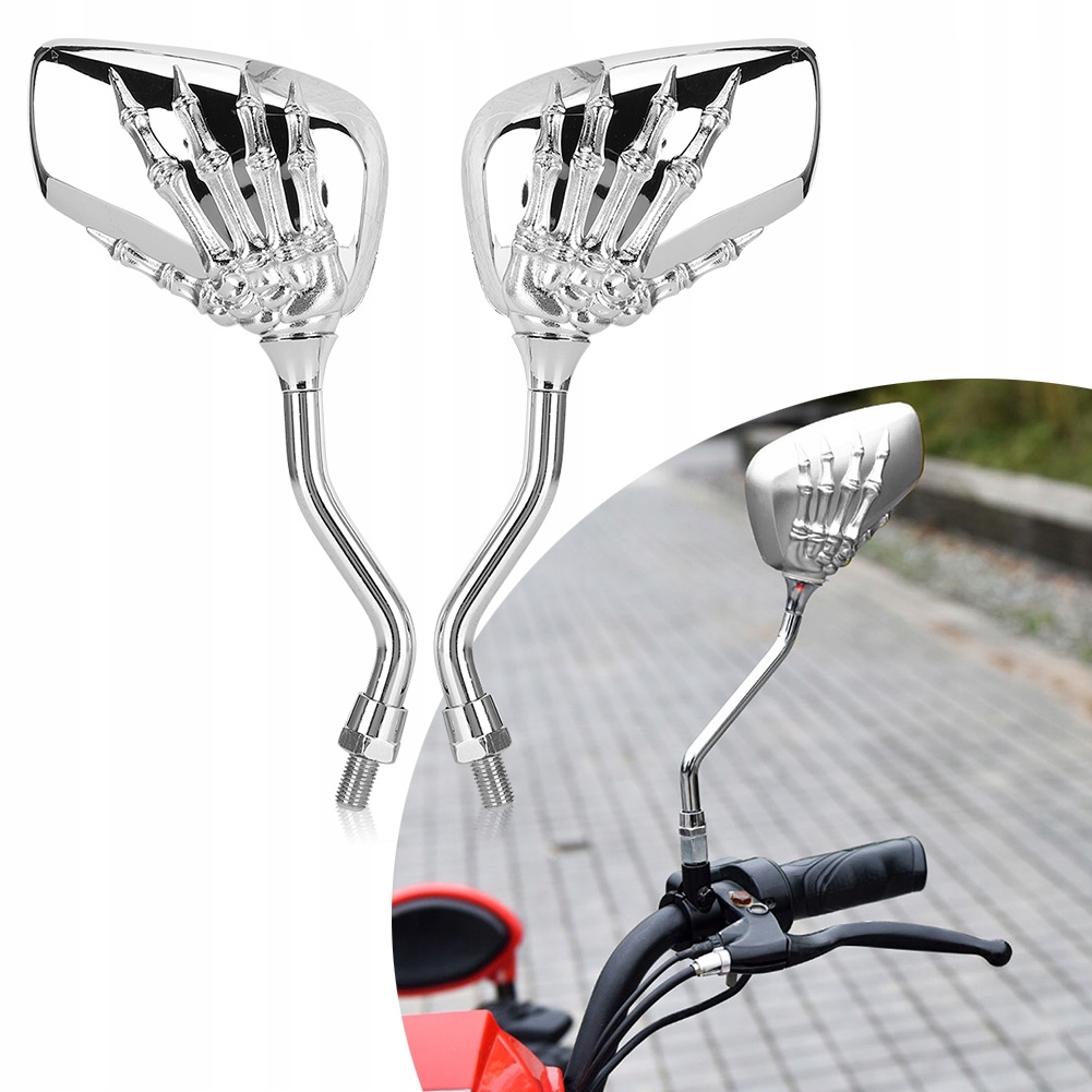 2 Szt. Lusterka Motocyklowe Motocyklowe Chromowane Lusterka Wsteczne