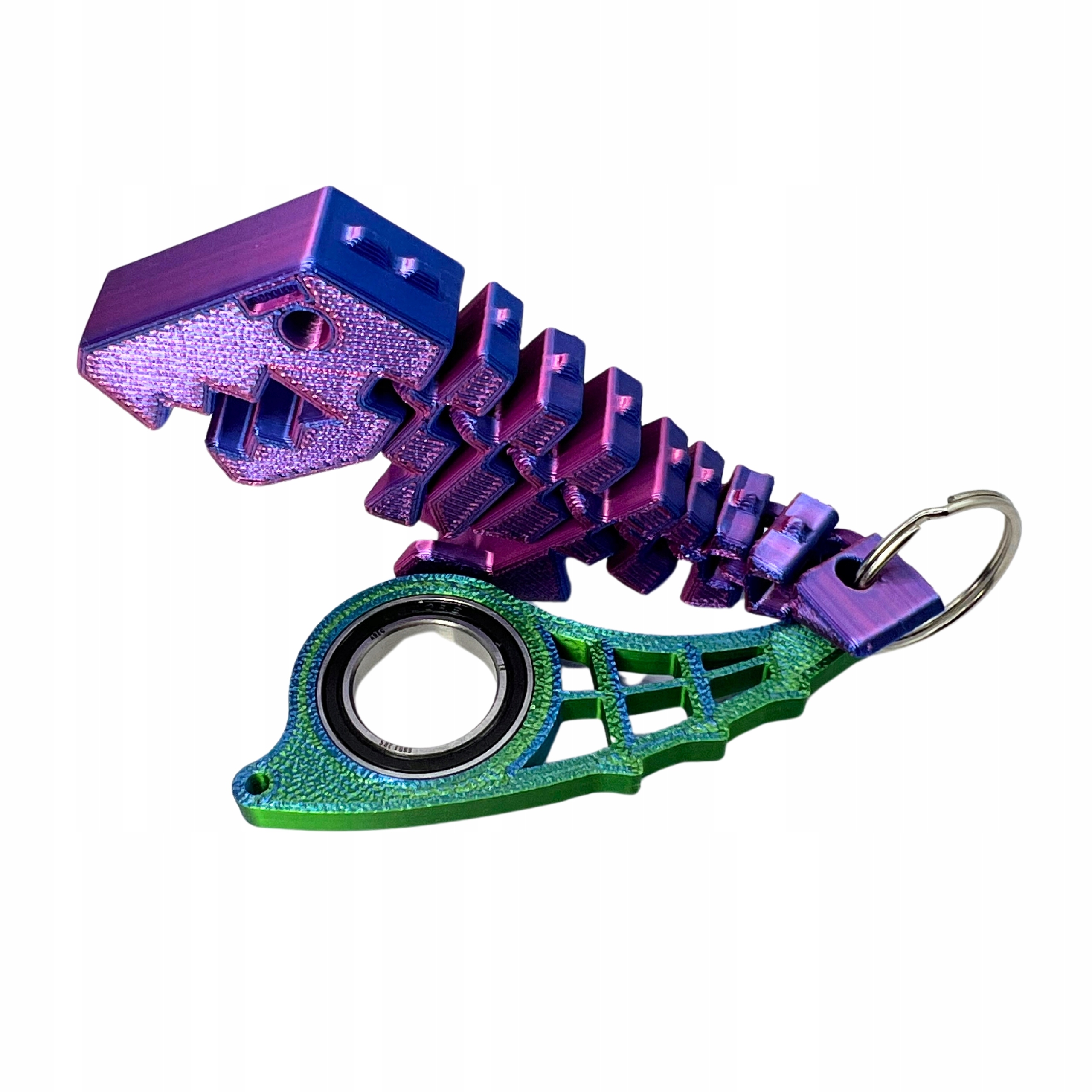 Keyrambit spinner brelok do kluczy + Flexi Dino Zestaw TIKTOK KolorMIGNIGHT Materiał plastik