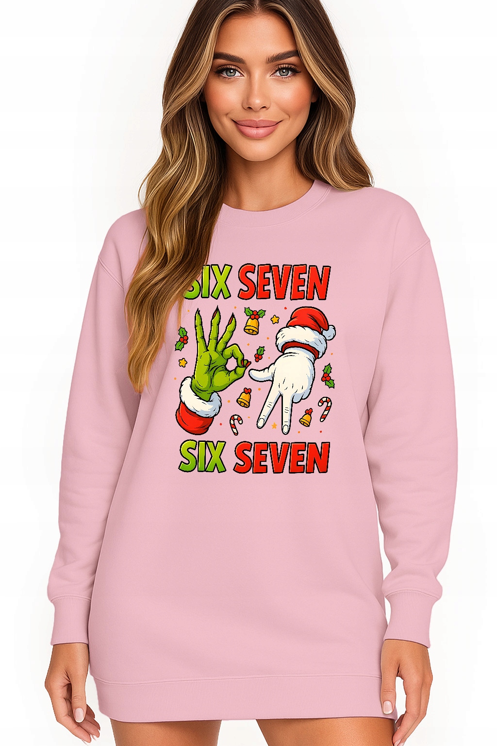Mikina Vánoční Oversize Šaty Six Seven 67 Dárek Vánoce XXL