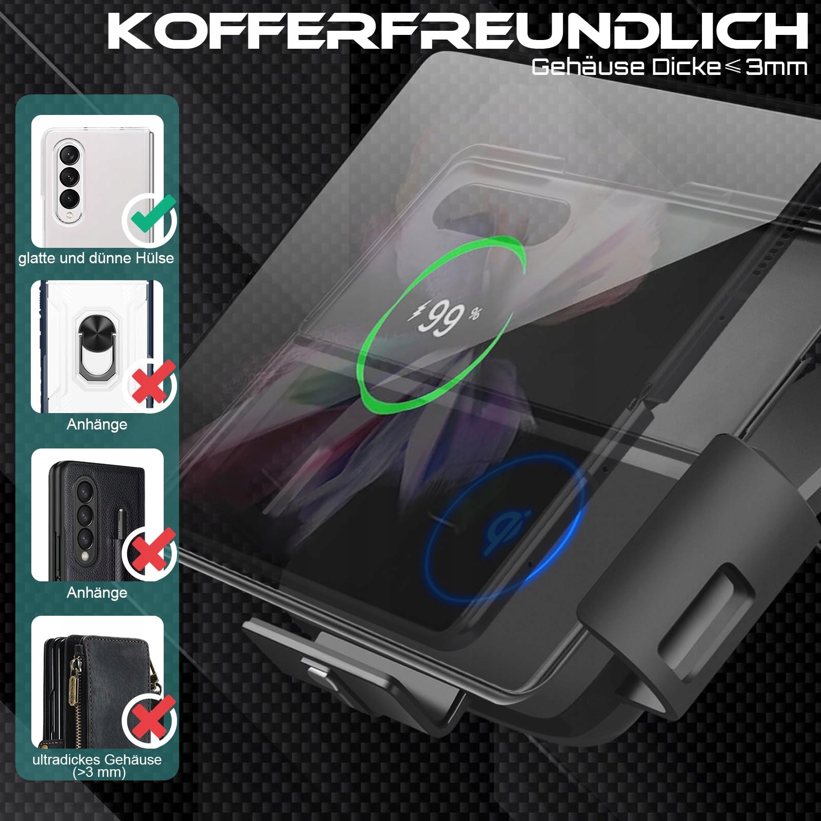 NEWZEROL Bezprzewodowa Ładowarka Samochodowa Do Galaxy Z Fold 6/5/4/3/2 — miniatura 8