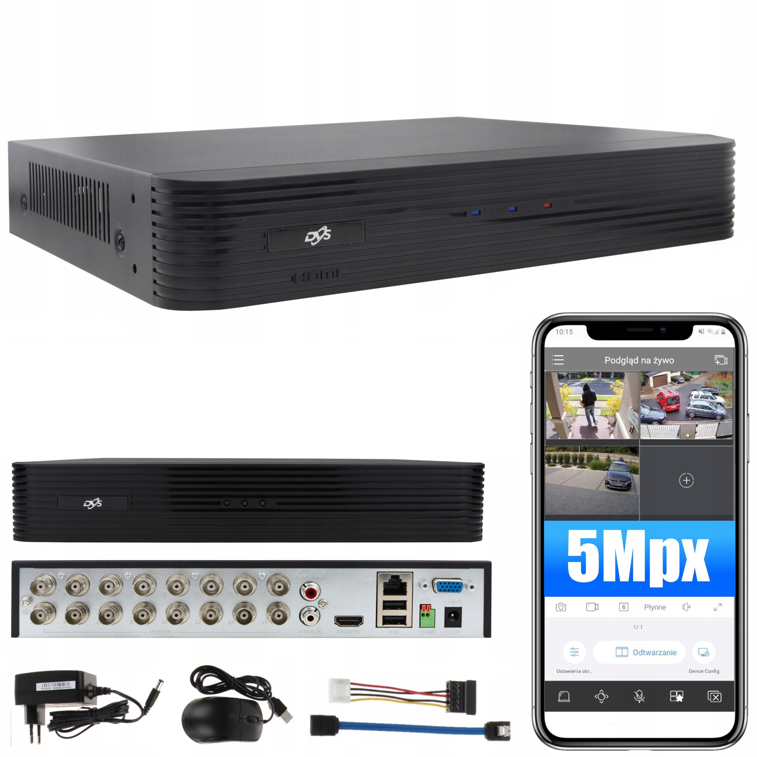 16 Kanálový Analogový Monitorovací Rekordér 5 Mpx