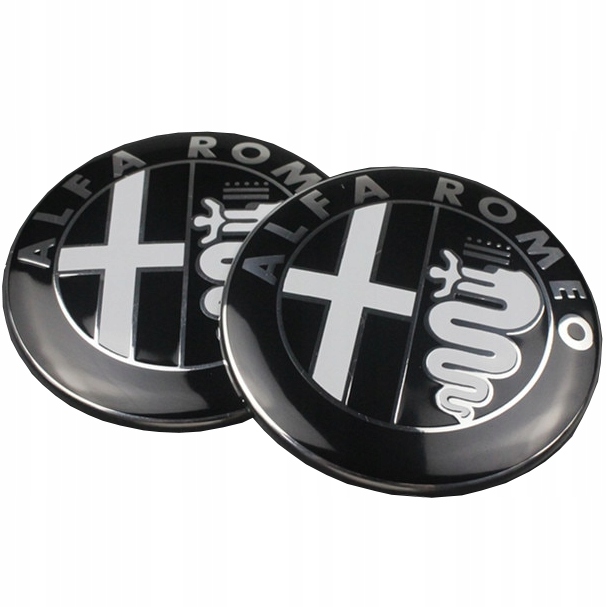 

Alfa Romeo logo znaczek emblemat 74mm Czar-Srebrny