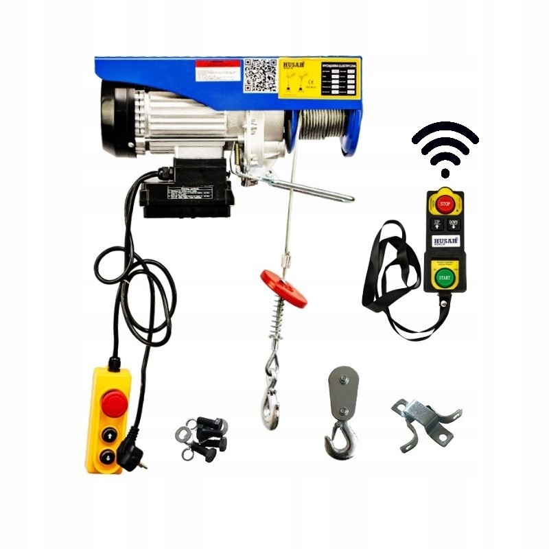 Wciągarka elektryczna 230v wyciągarka linowa budowlana 0,8t PILOT STEROWANA