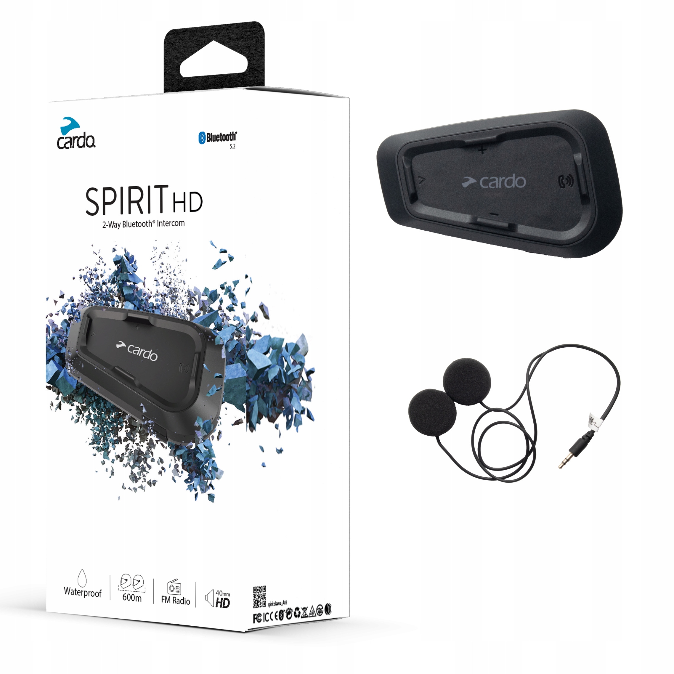 Cardo Spirit Hd Single Univerzálny interkom na prilbu Komunikačný systém