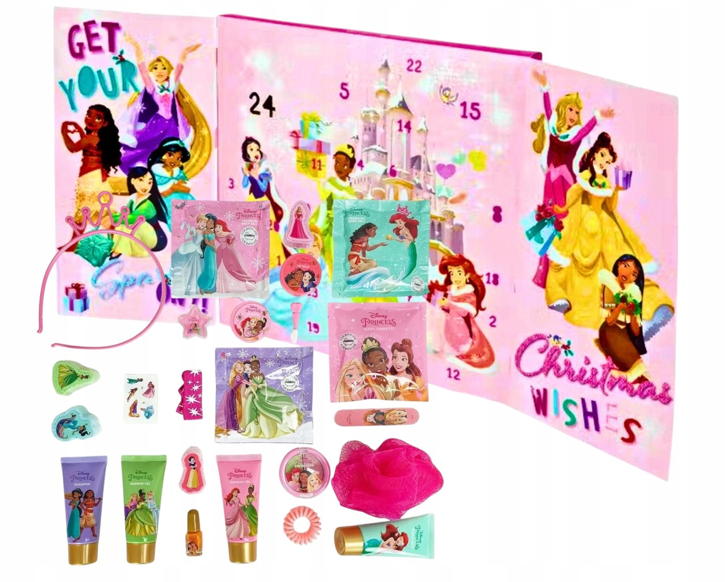 Adventní Kalendář Disney Princess MIX Kosmetických Přípravků Pro Dívky 2025