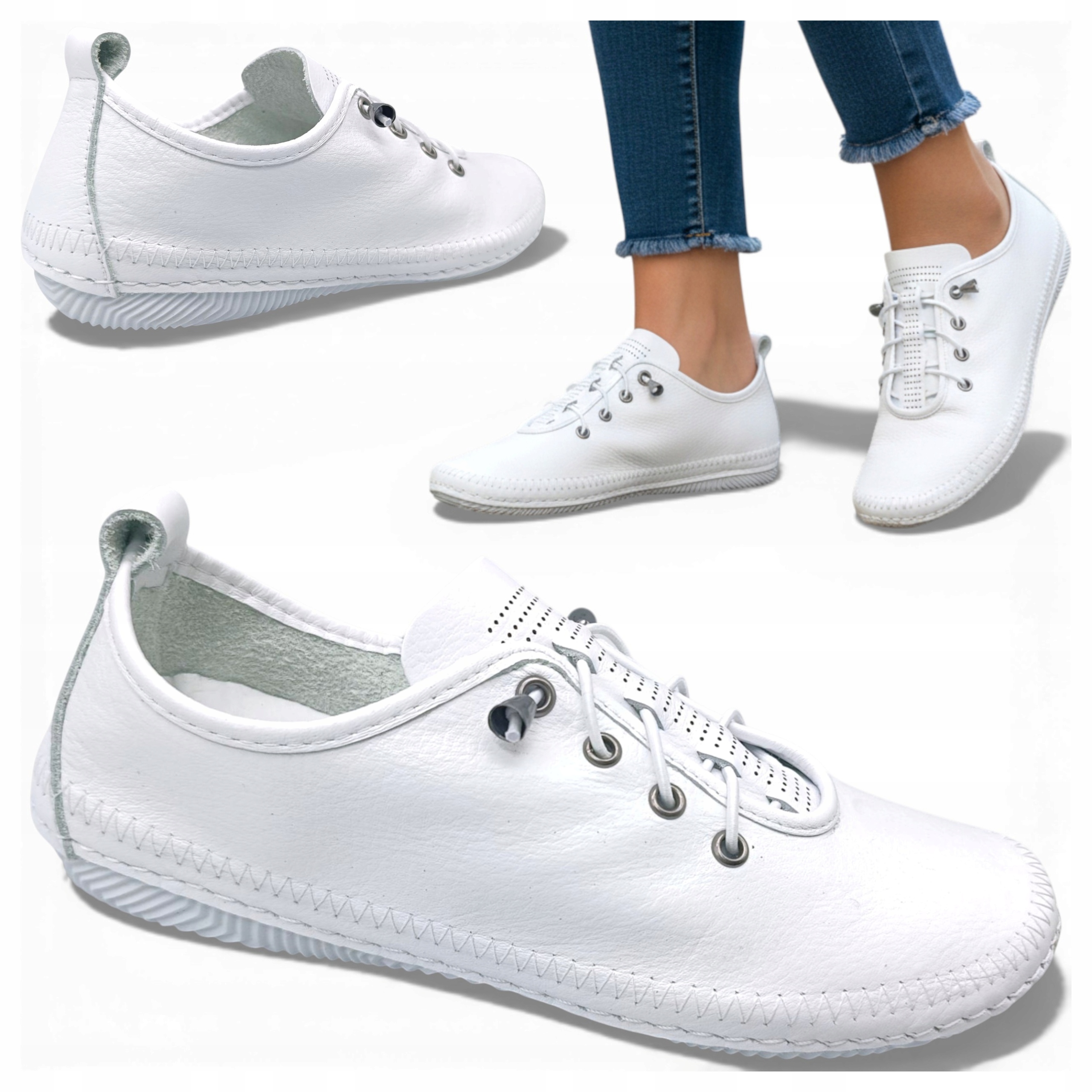 40 Artiker Dámské tenisky z přírodní kůže Lehké ploché elastické boty