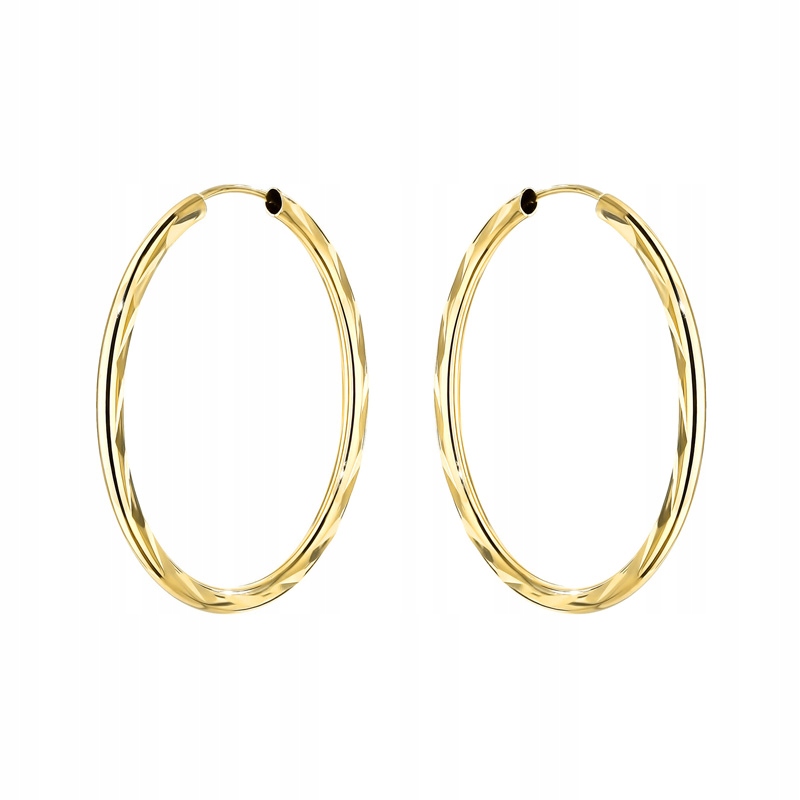 Zlaté Náušnice Dámské pr. 585 Diamantová kolečka Kolečka 25mm 14k