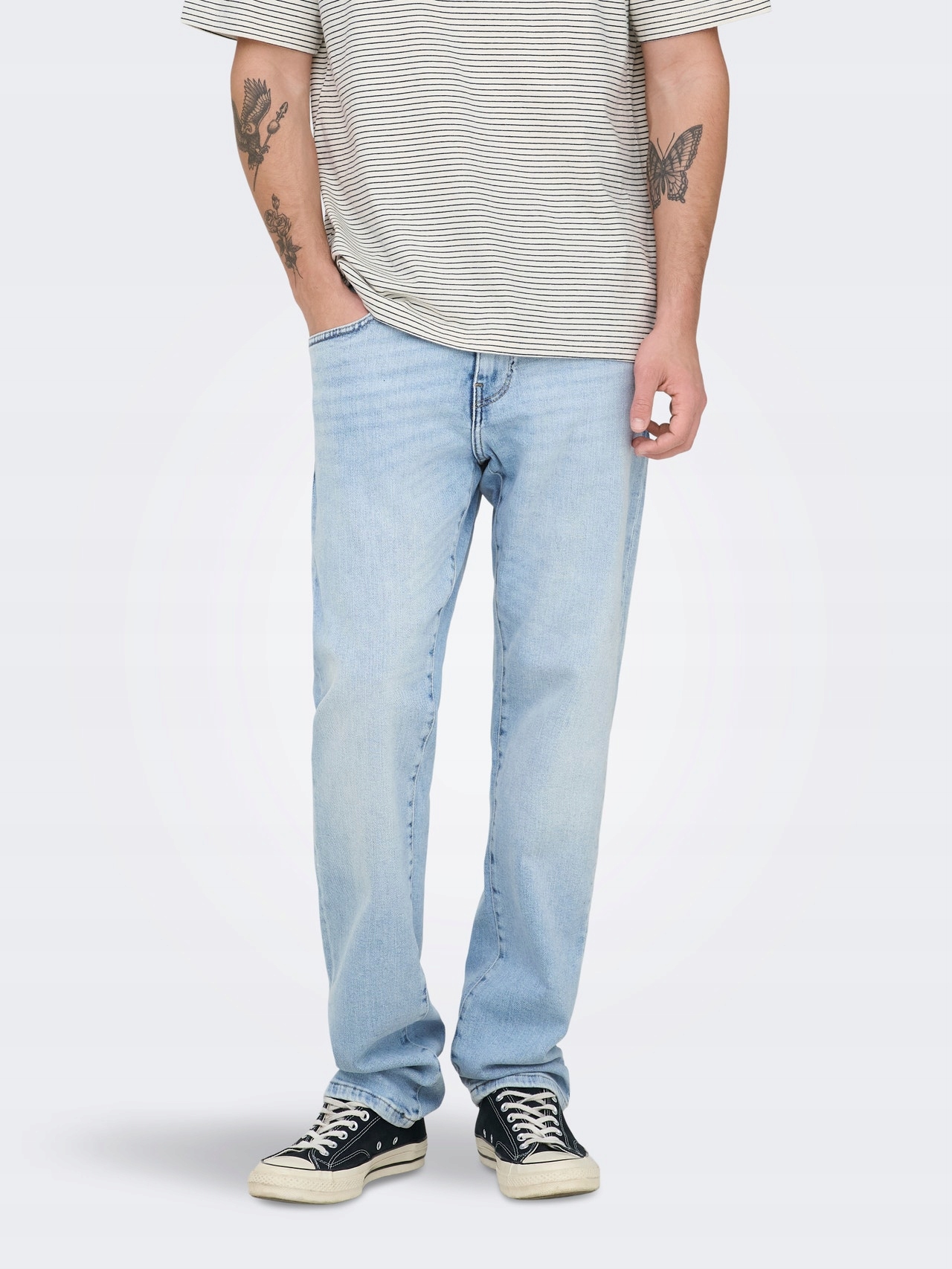 Only&sons Pánské Džíny Trubičky Světle Modré S Oděrkami 34/32 6FA