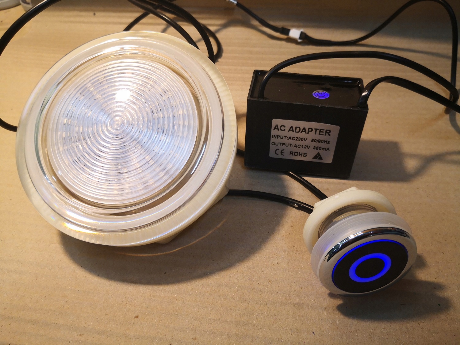 Podvodná Led lampa 12 cm vírivá bazénová vaňa 8 farieb