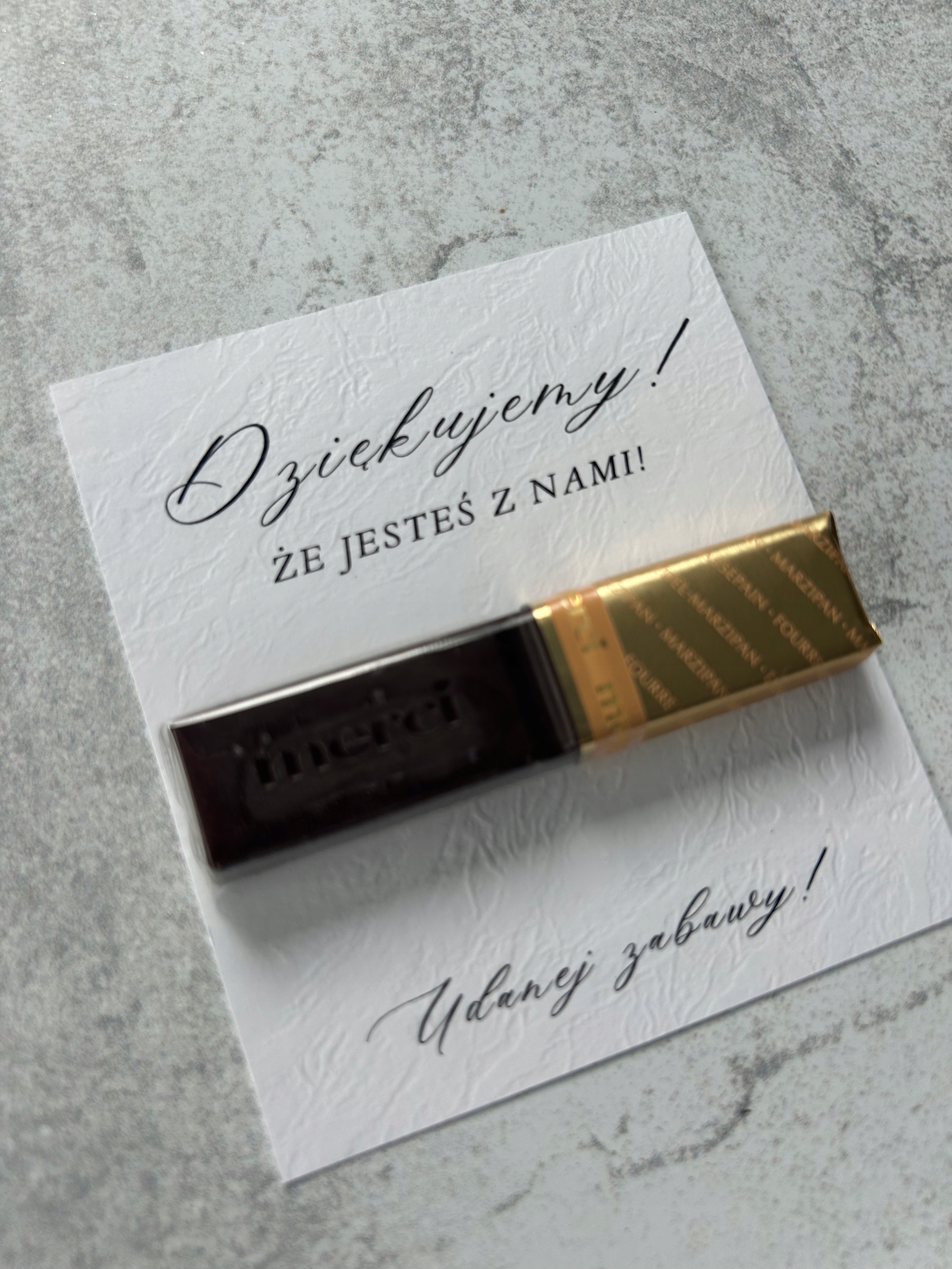 Podziękowania dla gości czekoladka MERCI