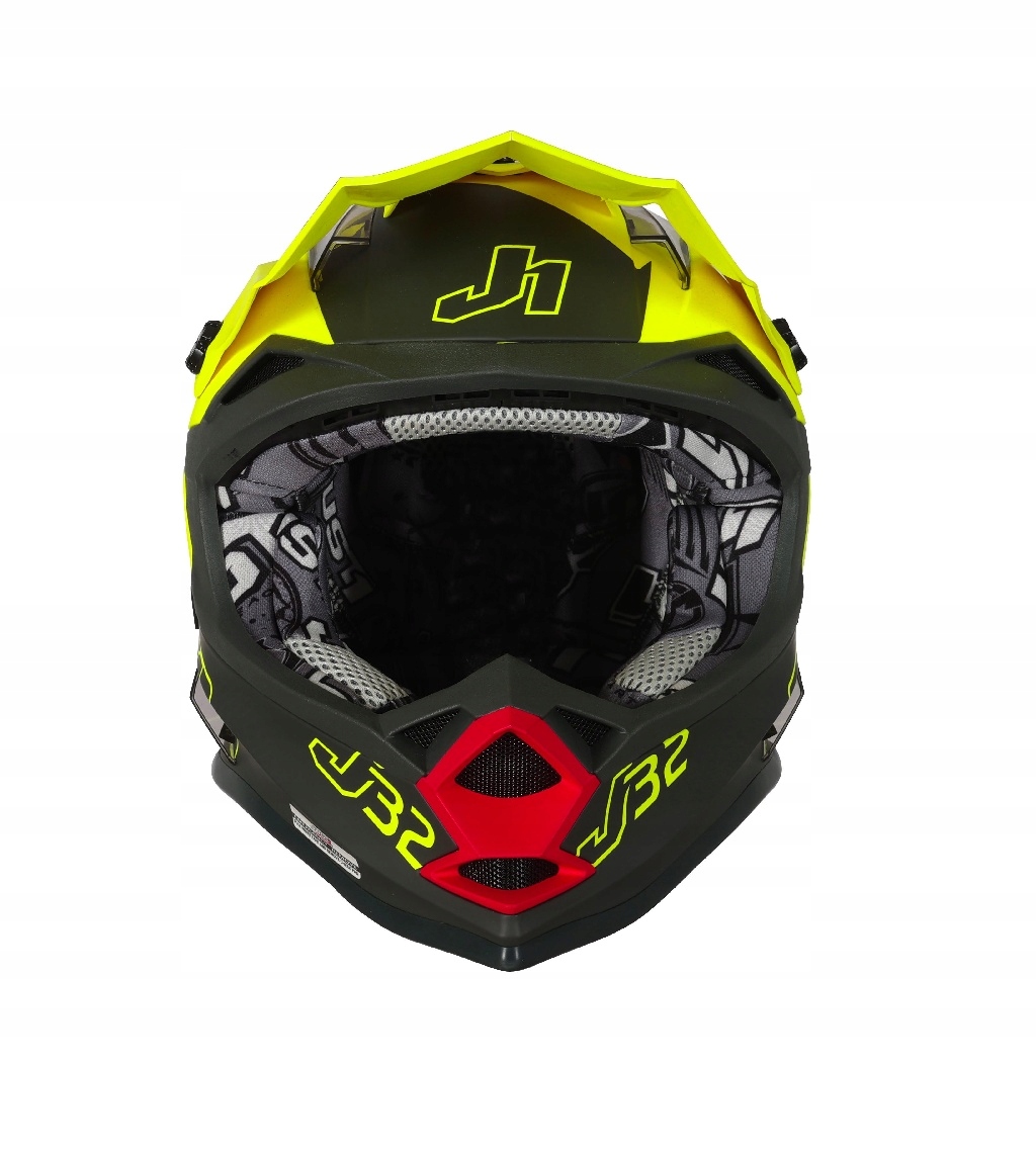 KASK JUST1 J32KIDS VERTIGO GREY RED FLUO YELLOW YL Kolor żółty