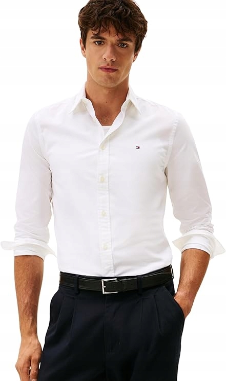 Tommy Hilfiger Bílá Klasická Elegantní Košile S Logem XXL Jpb