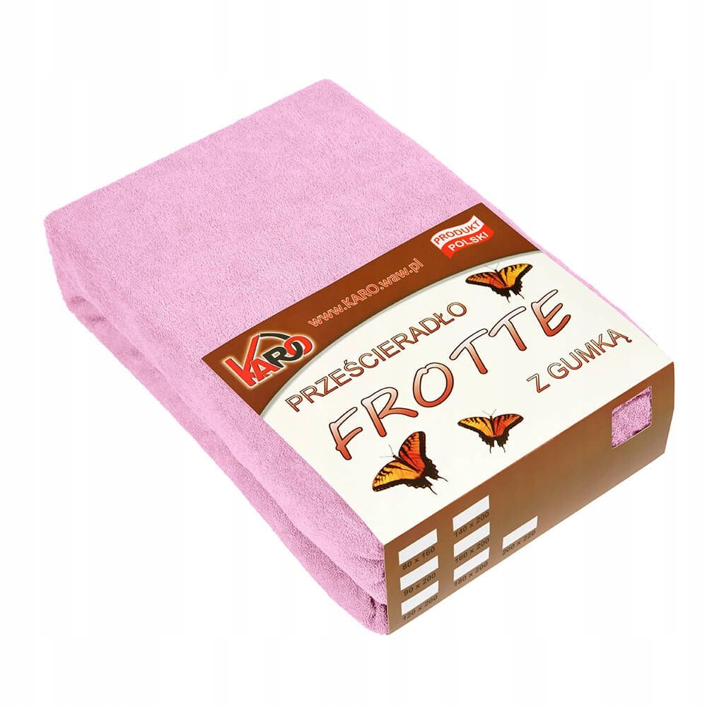 

Prześcieradło frotte z gumką 180x200 różowe jasne