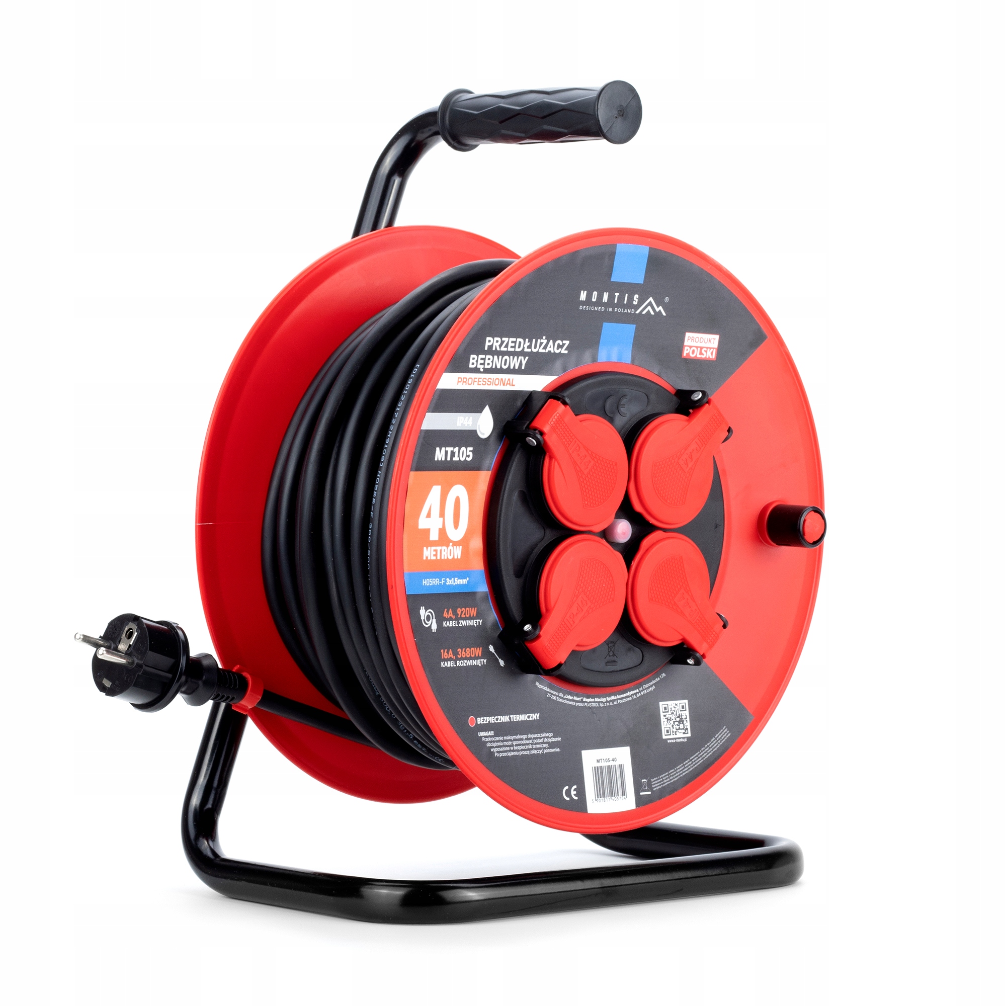 Predlžovací Kábel Profesionálny Bubnový 40 m 3x1,5 IP44