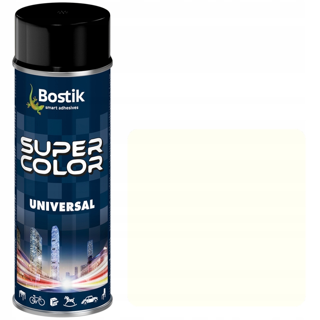 Lakier Farba Spray Metal Plastik Biały Połysk 9010