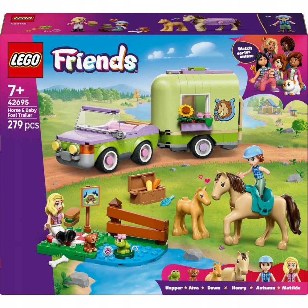 Lego Friends Přívěs s koněm a hříbětem 42695