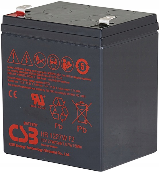 Akumulator Csb HR1227W F2 12V 6,2Ah Agm Vrla High Rate Ups