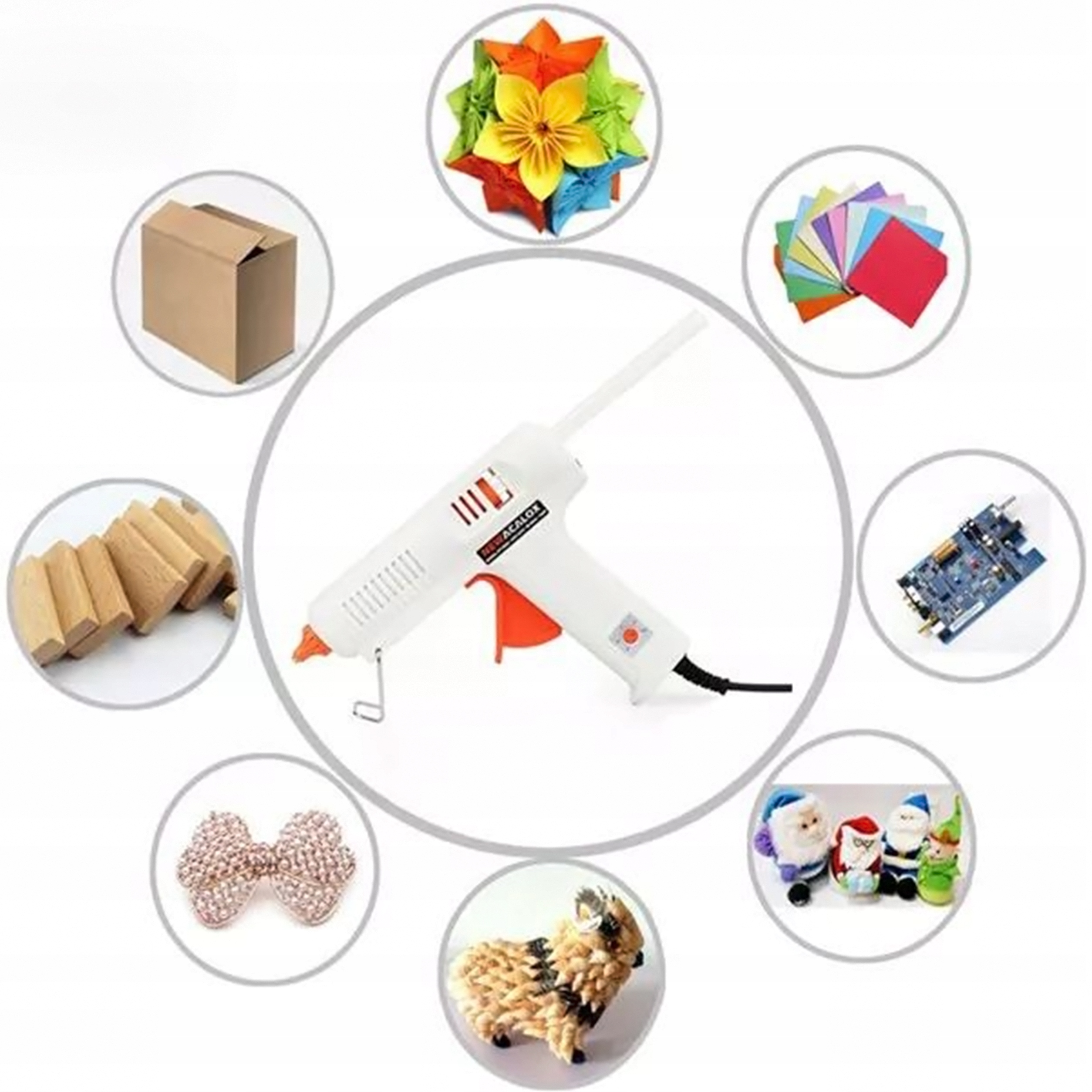 PISTOLET DO KLEJU NA GORĄCO 20W + KLEJ + PODSTAWKA Marka Reball