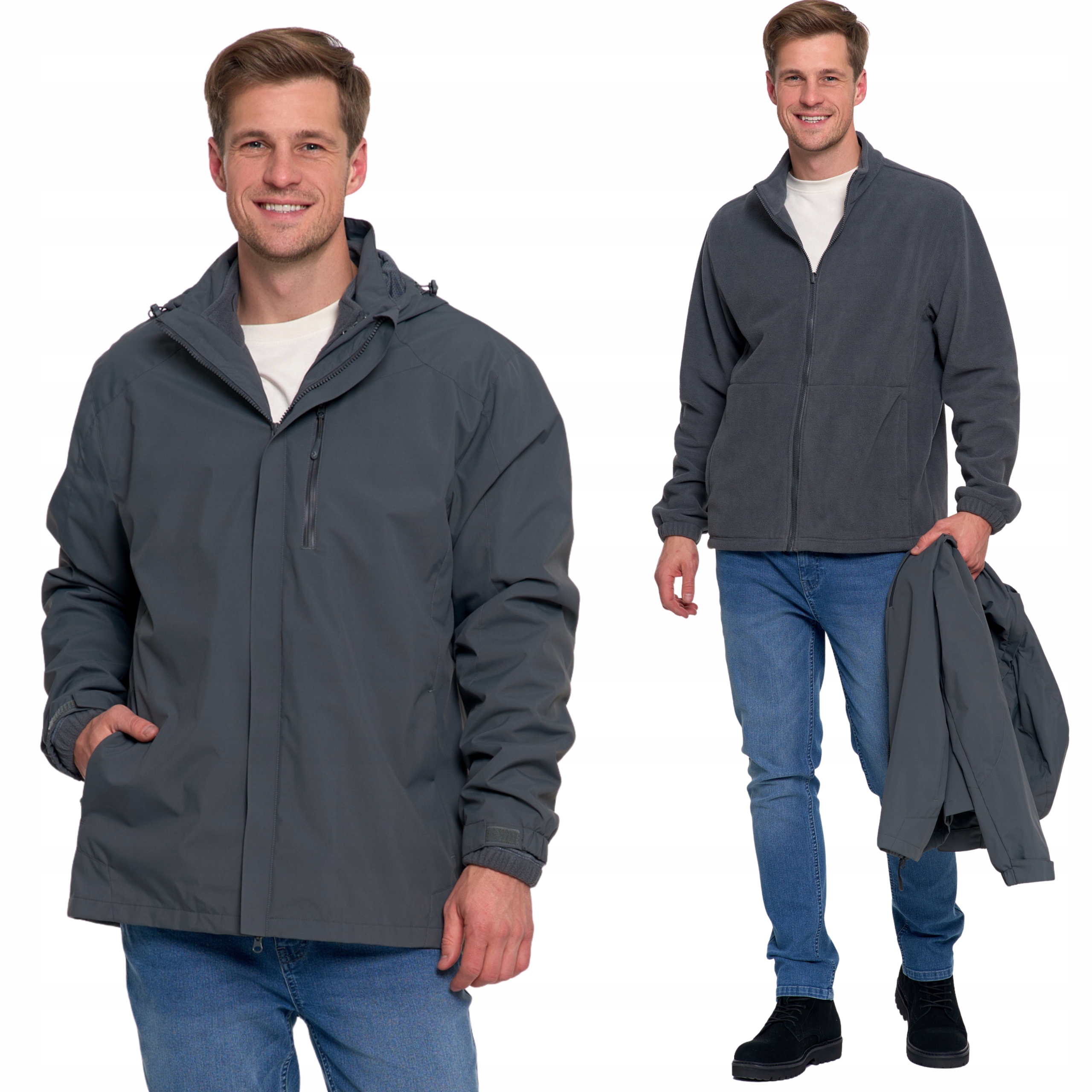 Pánská větruvzdorná nepromokavá bunda s odnímatelnou kapucí a Kapuce Moraj 2XL