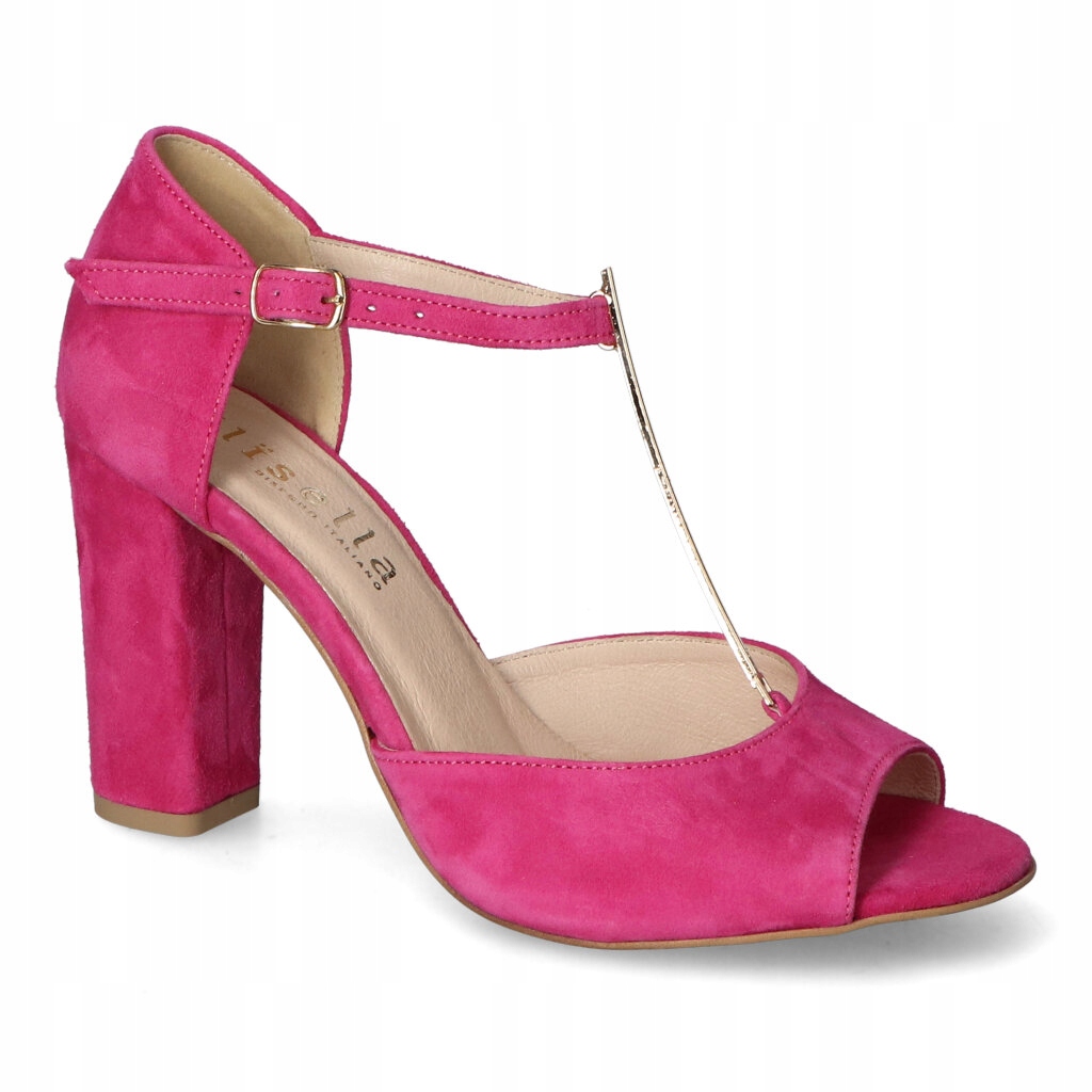 Dámské sandály na podpatku Flisella Fuchsia Růžové Semišové 40