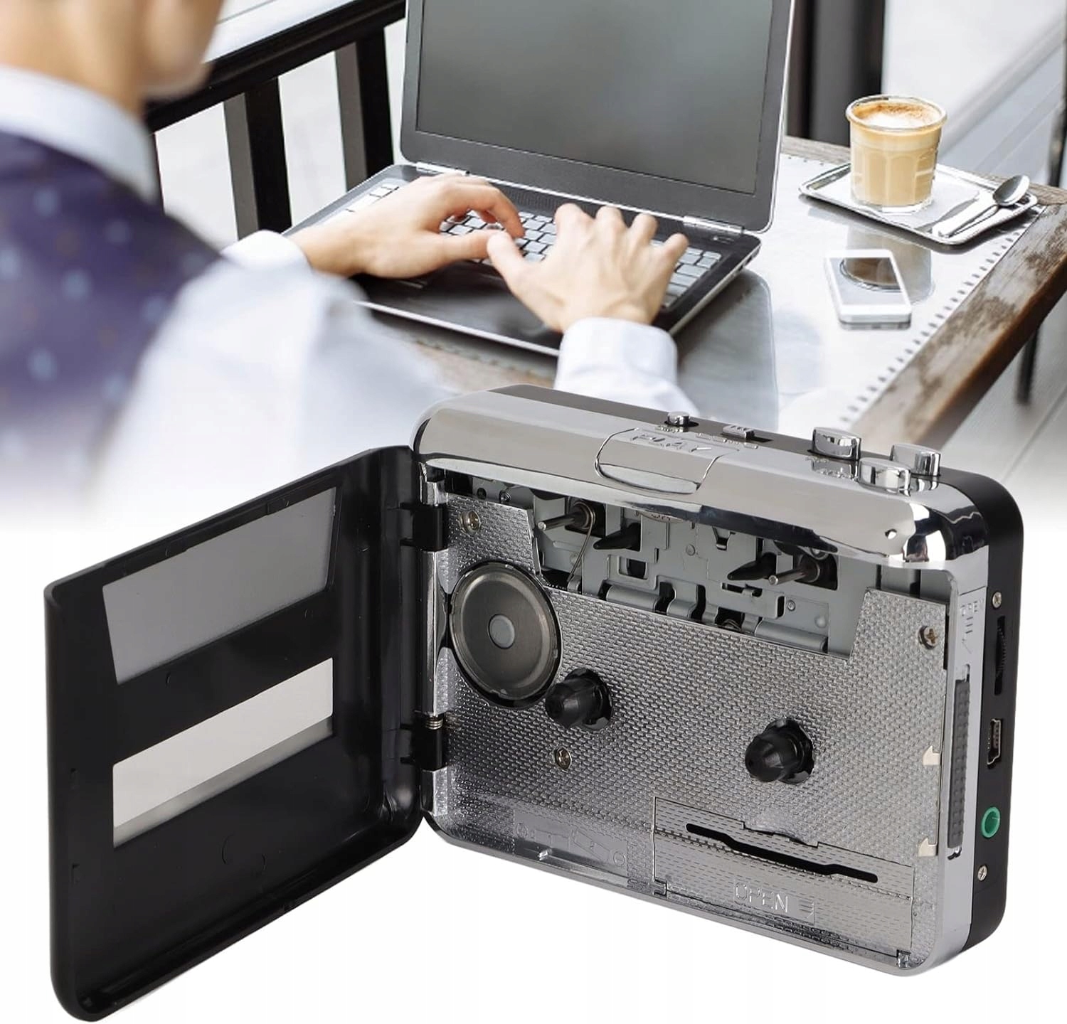 MAGNETOFON KASETOWY WALKMAN KIMISS MP3 PRZENOŚNY KONWERTER SŁUCHAWKI PRO Rodzaj jednokasetowy