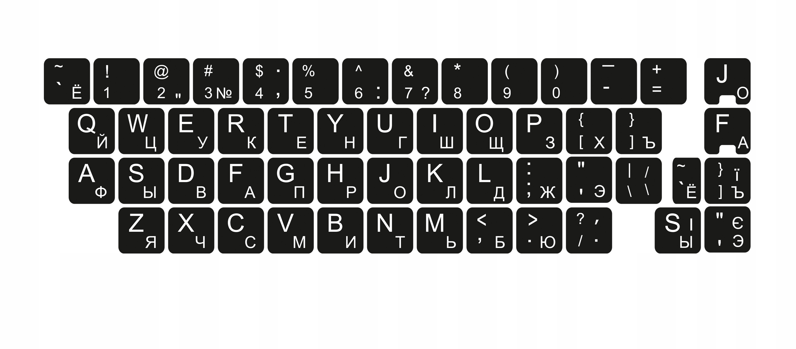 

Naklejki na klawiaturę Qwerty Cyrylica 13x13 mm