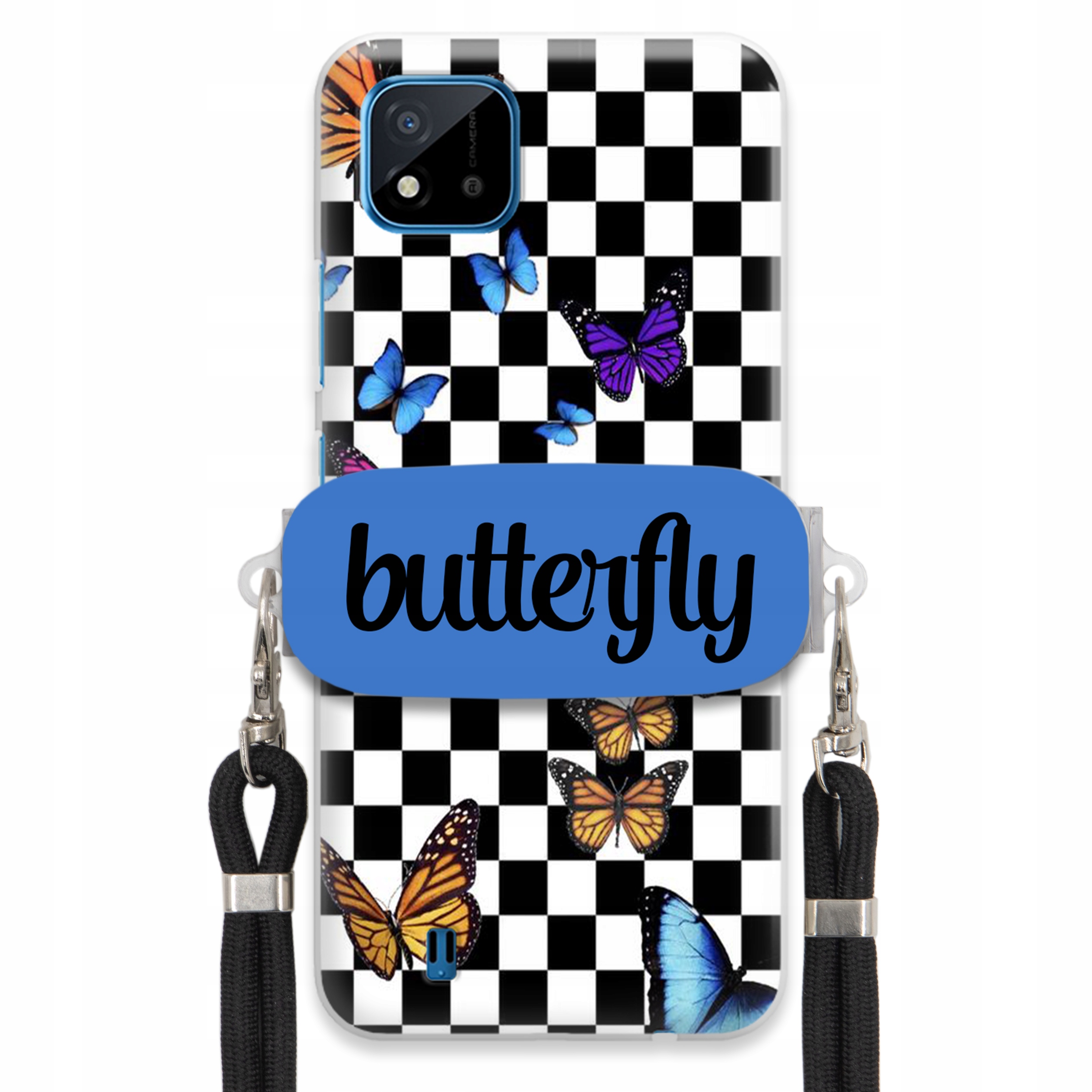 Puzdro Pre Realme C11 2021 Puzdro Obdĺžnikový Držiak Vodítko Butterfly Motýle