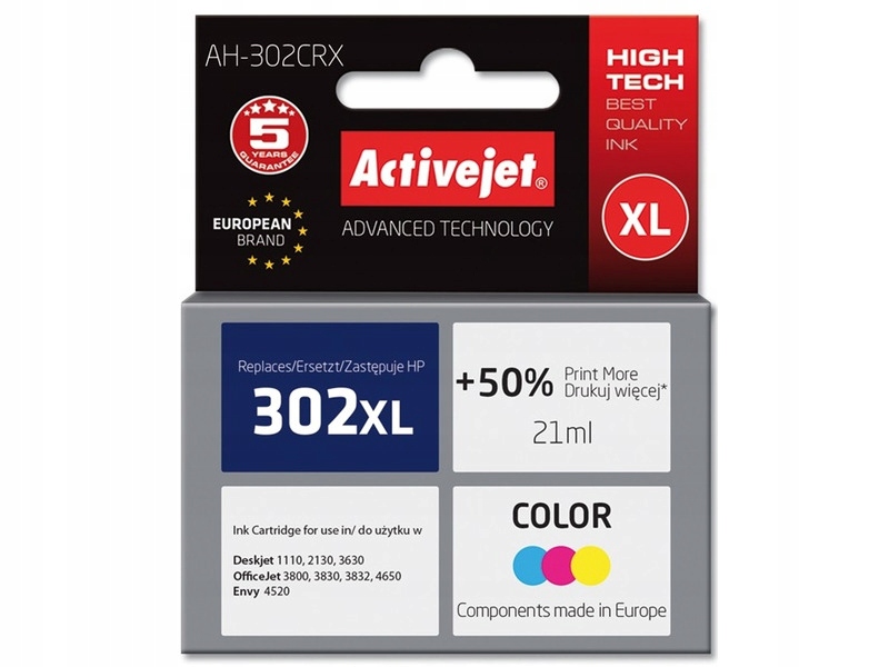 

Tusz Activejet do Hp F6U67AE AH-302CRX Kolorowy