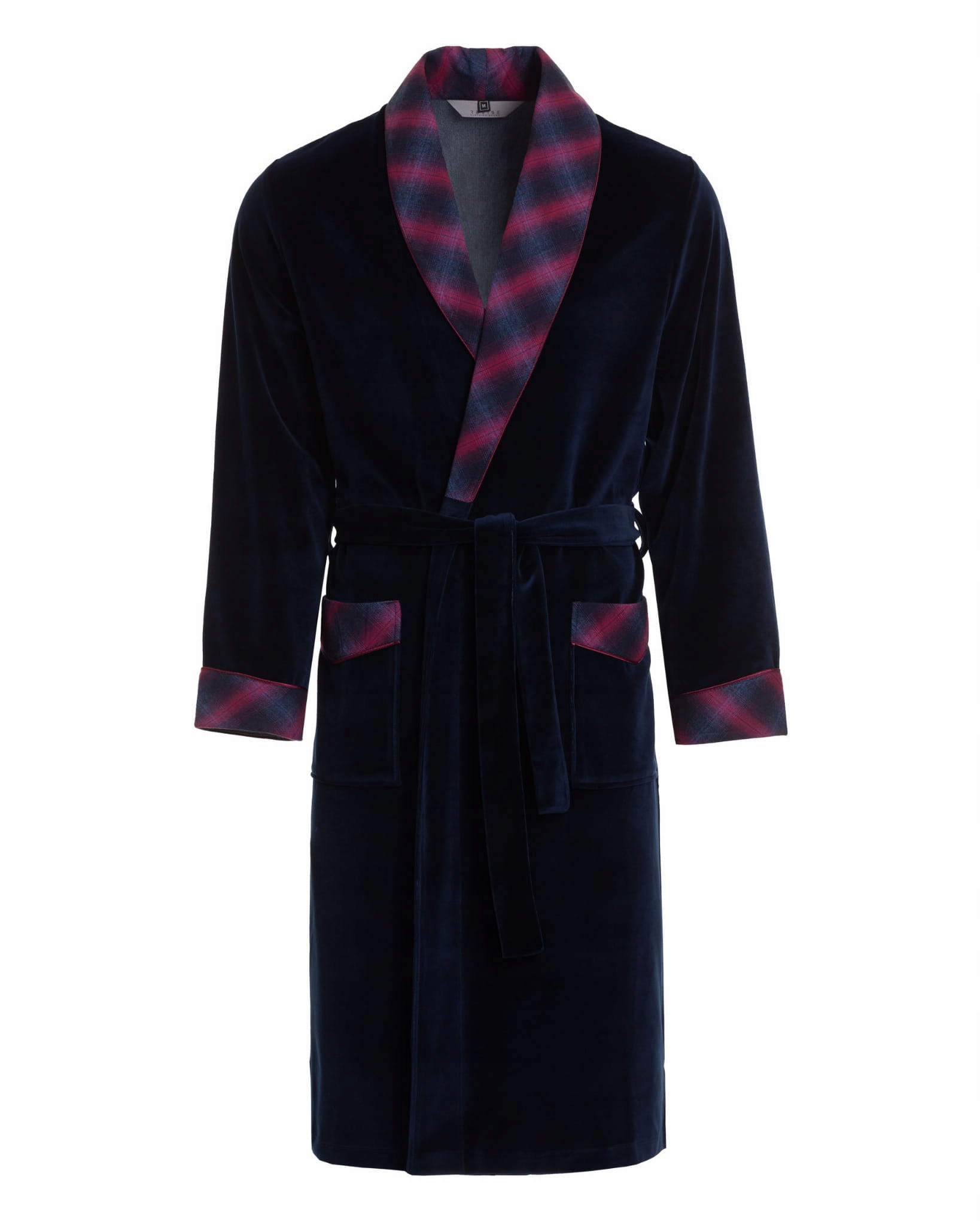 Pánský velurový župan bavlněný RE-104 Tmavě modrý 1055 S