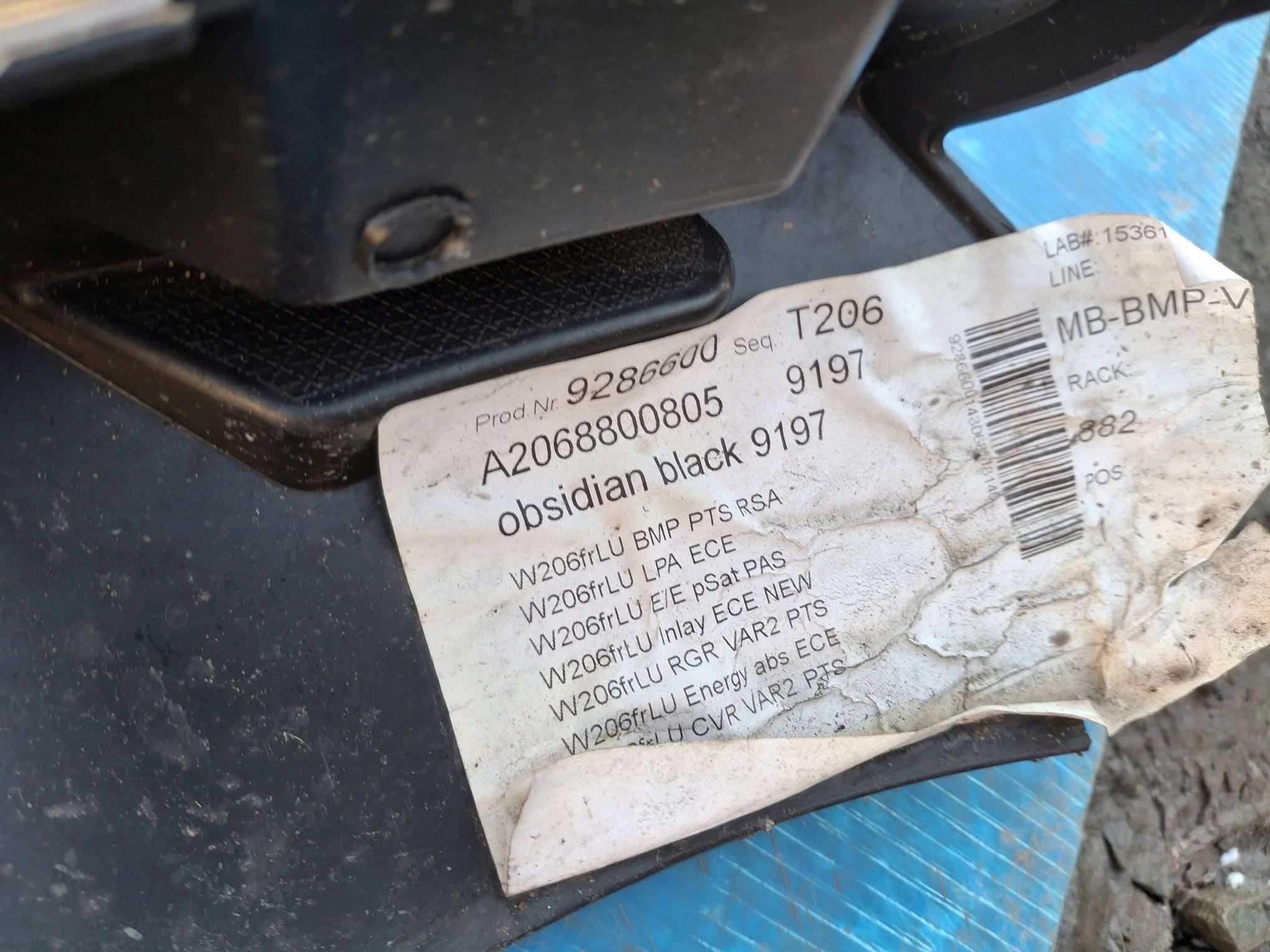 pillar of a bumper front MERCEDES C-class W206 2021R->