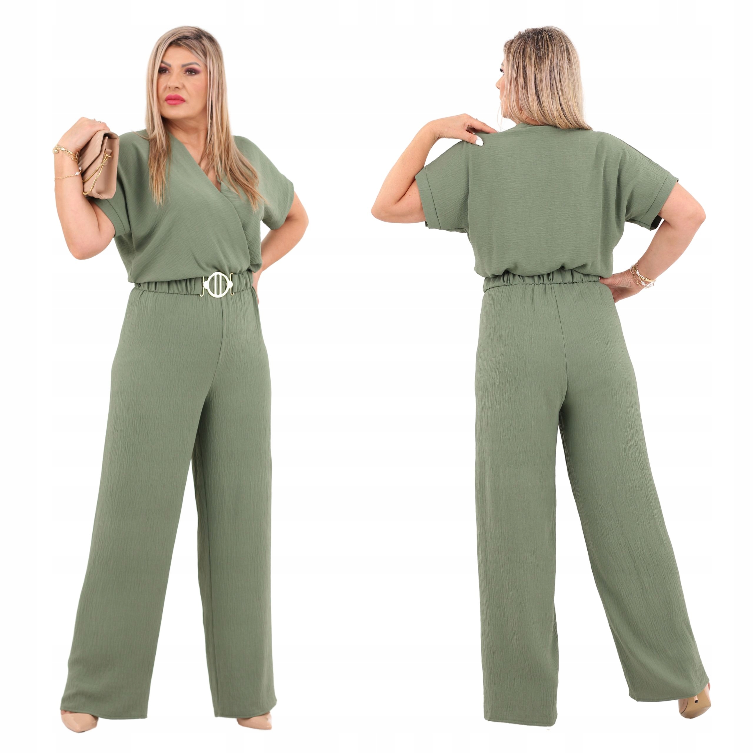 Kombinezon damski letni z paskiem Polski Producent duże rozmiary