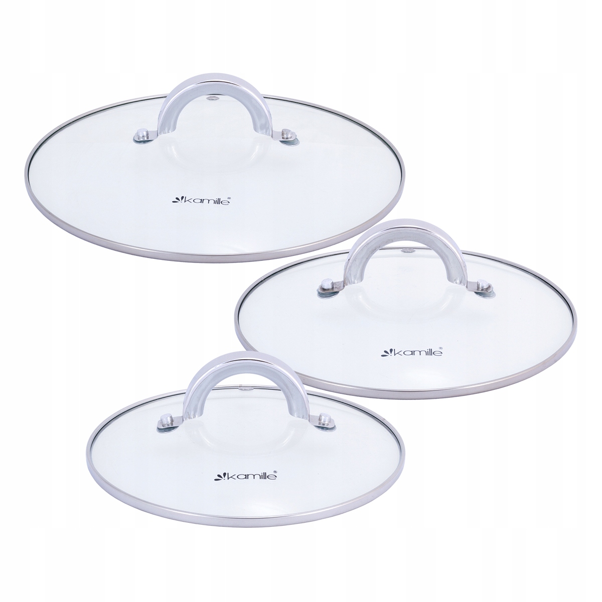 KOMPLET GARNKÓW 6 EL SZKLANE POKRYWY INDUKCJA STAL Linia Kamille