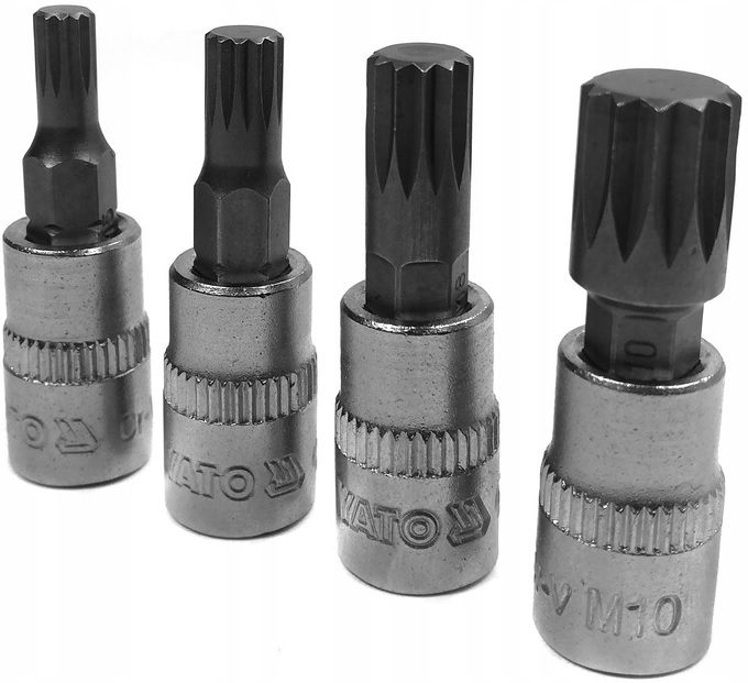 YATO ZESTAW NASADEK 1/4' SPLINE TRZPIENIOWE 4EL