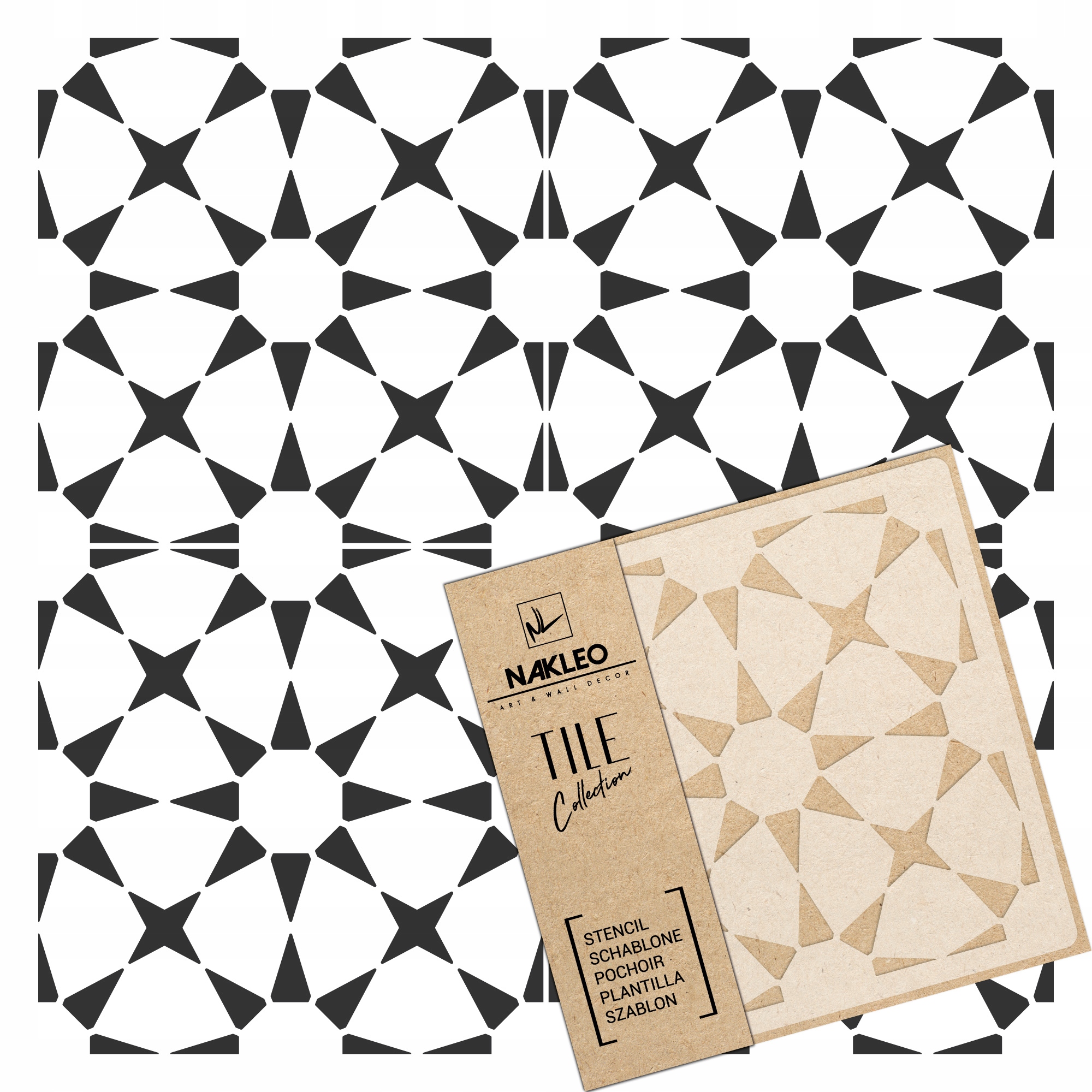 Malířská šablona Dlaždice Opakovaně Použitelný 60x60 cm Vzor Geometrie Havana