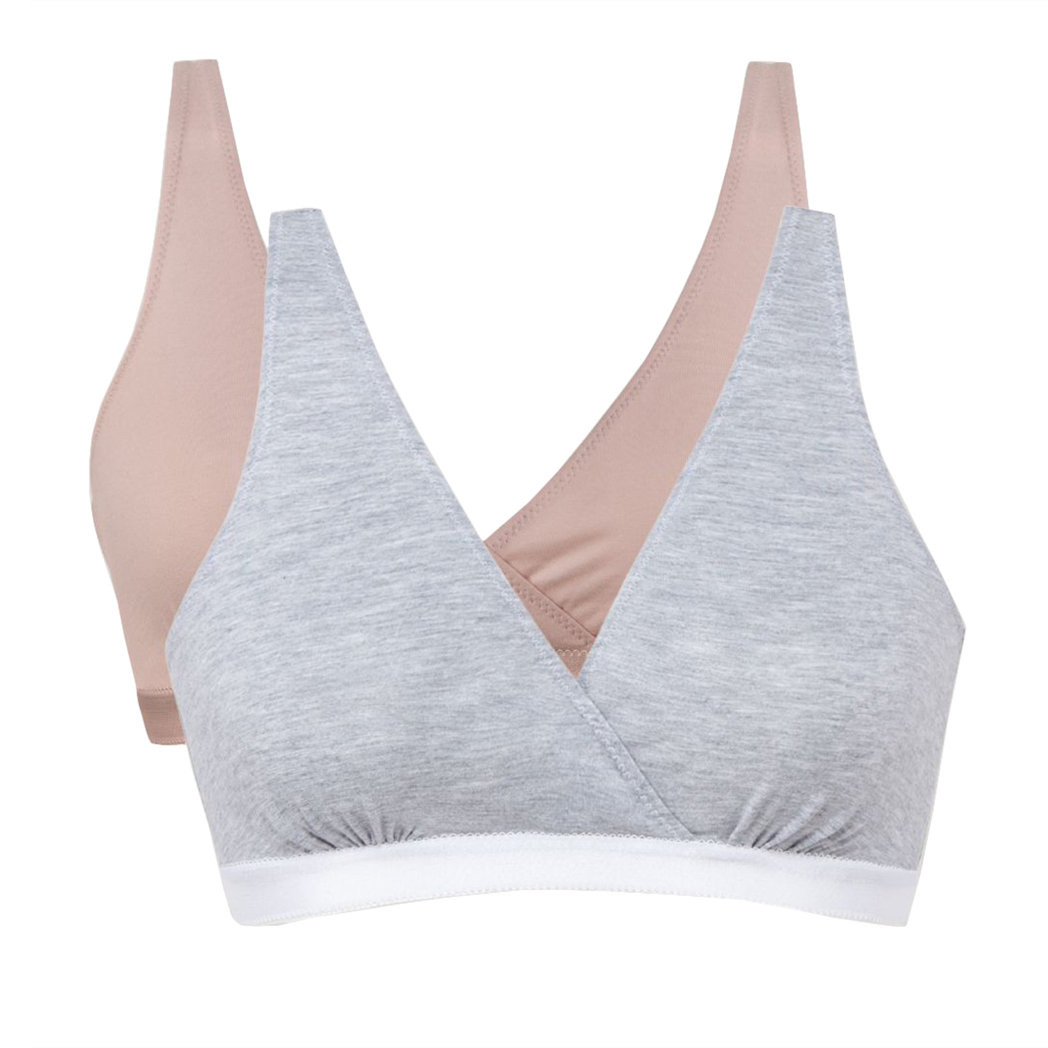 Na Kojení podprsenka Mitex Lilly, 2 ks, šedo-růžová, velikost L, měkká