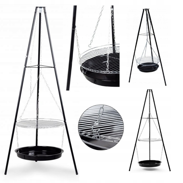 Grill Ogrodowy Palenisko Grill z Rusztem Trójnóg