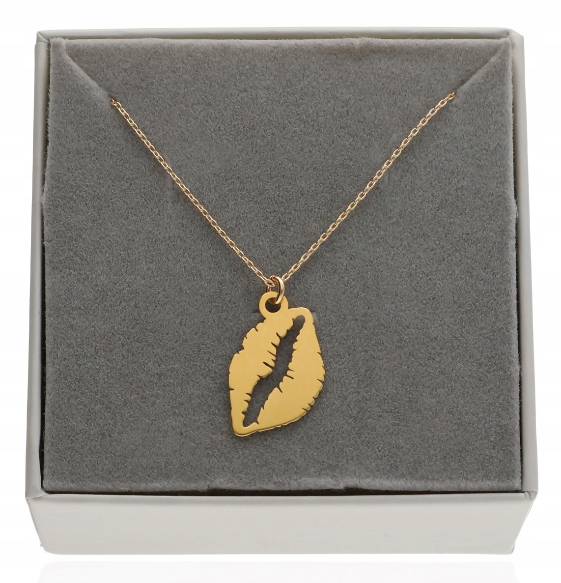 Náhrdelník celebrity ústa s ústy pusa stříbro 925 pozlacený 60 cm