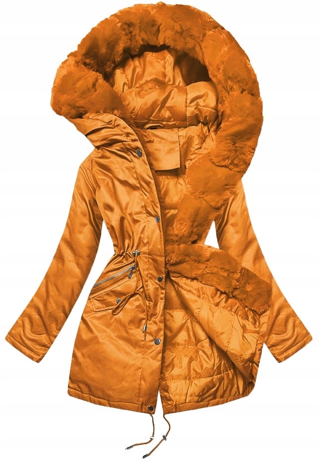 Dámská Zimní Bunda 5M762 Oranžová S (36)