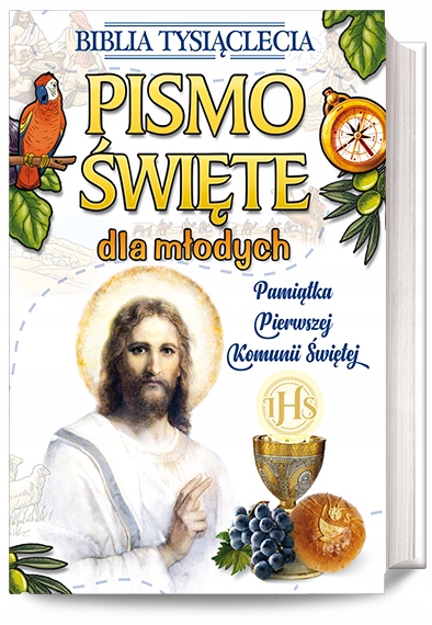 PAMIĄTKA KOMUNII GRAWER BIBLIA DLA MŁODYCH PAPUGA Wydawnictwo Dom Wydawniczy Rafael